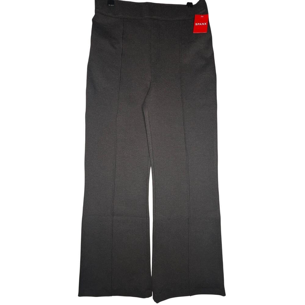 SPANX Womens PerfectFit Ponte Hi-Rise Flare Pants Lrg Charcoal Gray Heather NWT